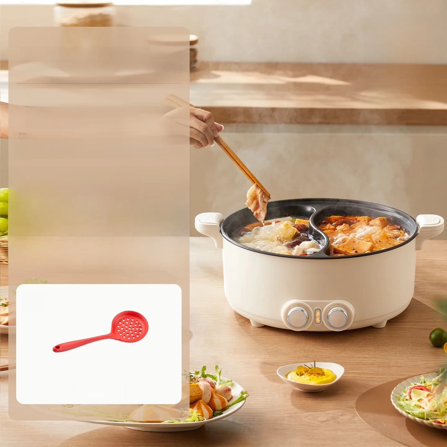 7L Elektro-Hotpot mit zwei Zonen und unabhängiger Temperaturregelung