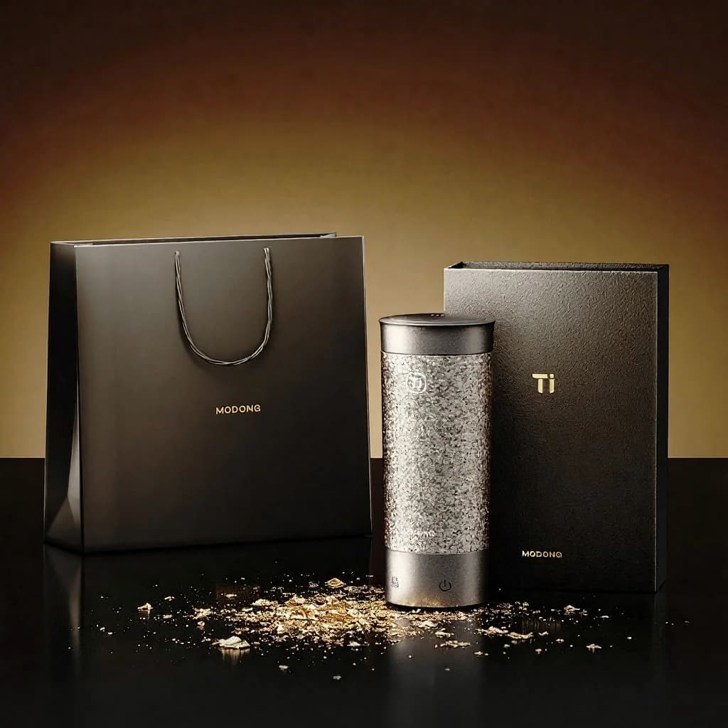 Tragbarer elektrischer Heizbecher aus Titan 350ml Geschenkbox