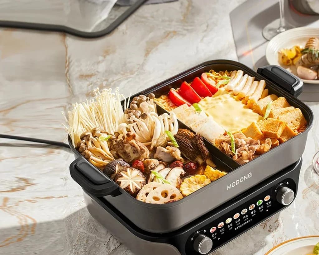 Geteilter elektrischer Hot Pot mit Antihaft-Innenschale, 8L Fassungsvermögen