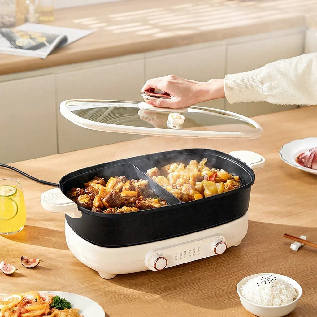 Geteilter Elektro-Hotpot 7L mit zwei Zonen und unabhängiger Temperaturregelung