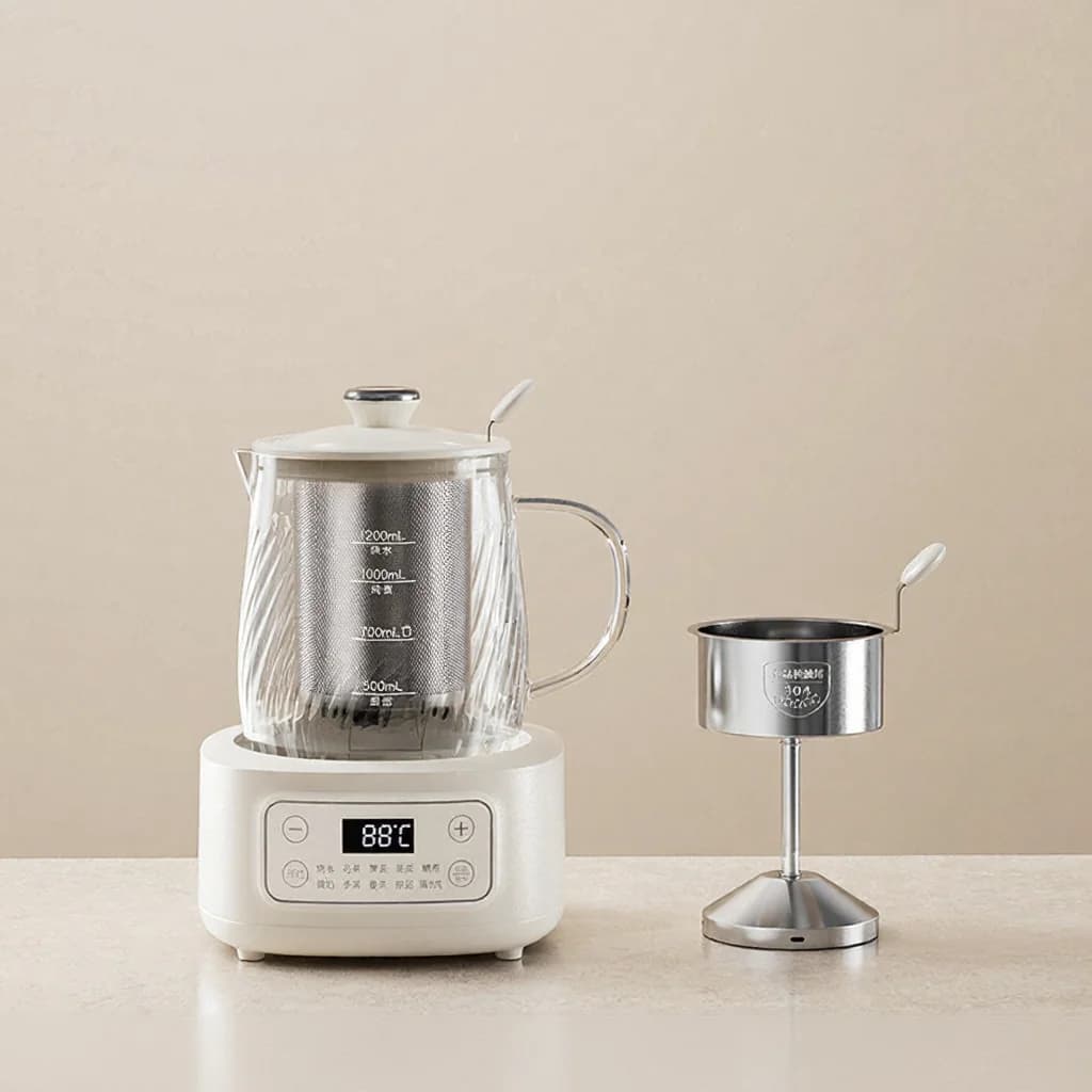 Glas-Elektro-Gesundheitstopf mit Temperaturregelung 1.2L