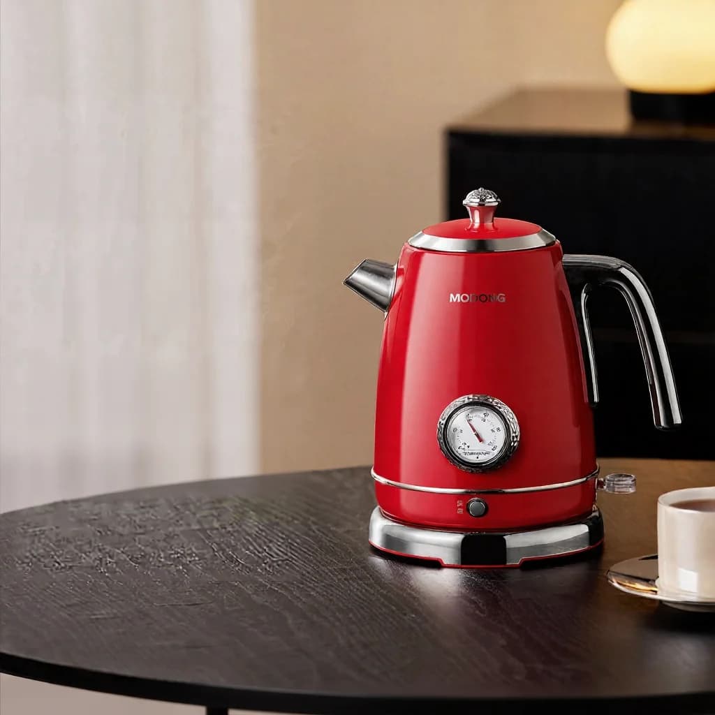 Edelstahl-Wasserkocher mit Temperaturanzeige 1.8L