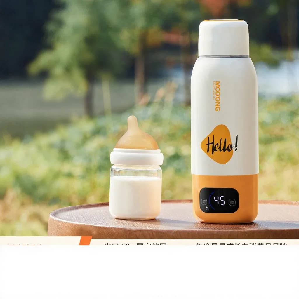 Tragbarer Babyflaschen-Wärmebecher 550 ml Ultra, Netzbetriebenes Kochen + Kabelloses Warmhalten