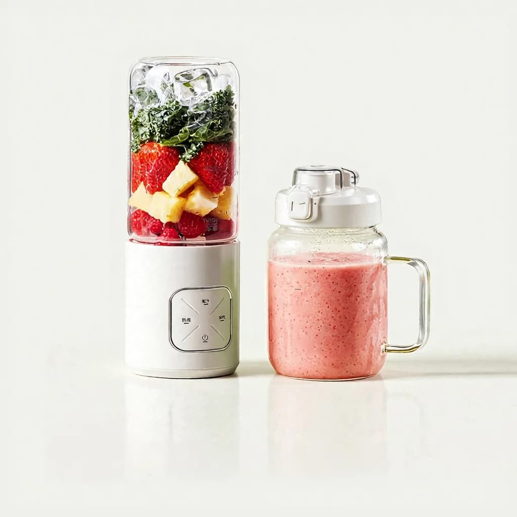 Tragbarer Kabelloser Mixer-Becher mit Zwei Bechern und Eiszerkleinerung