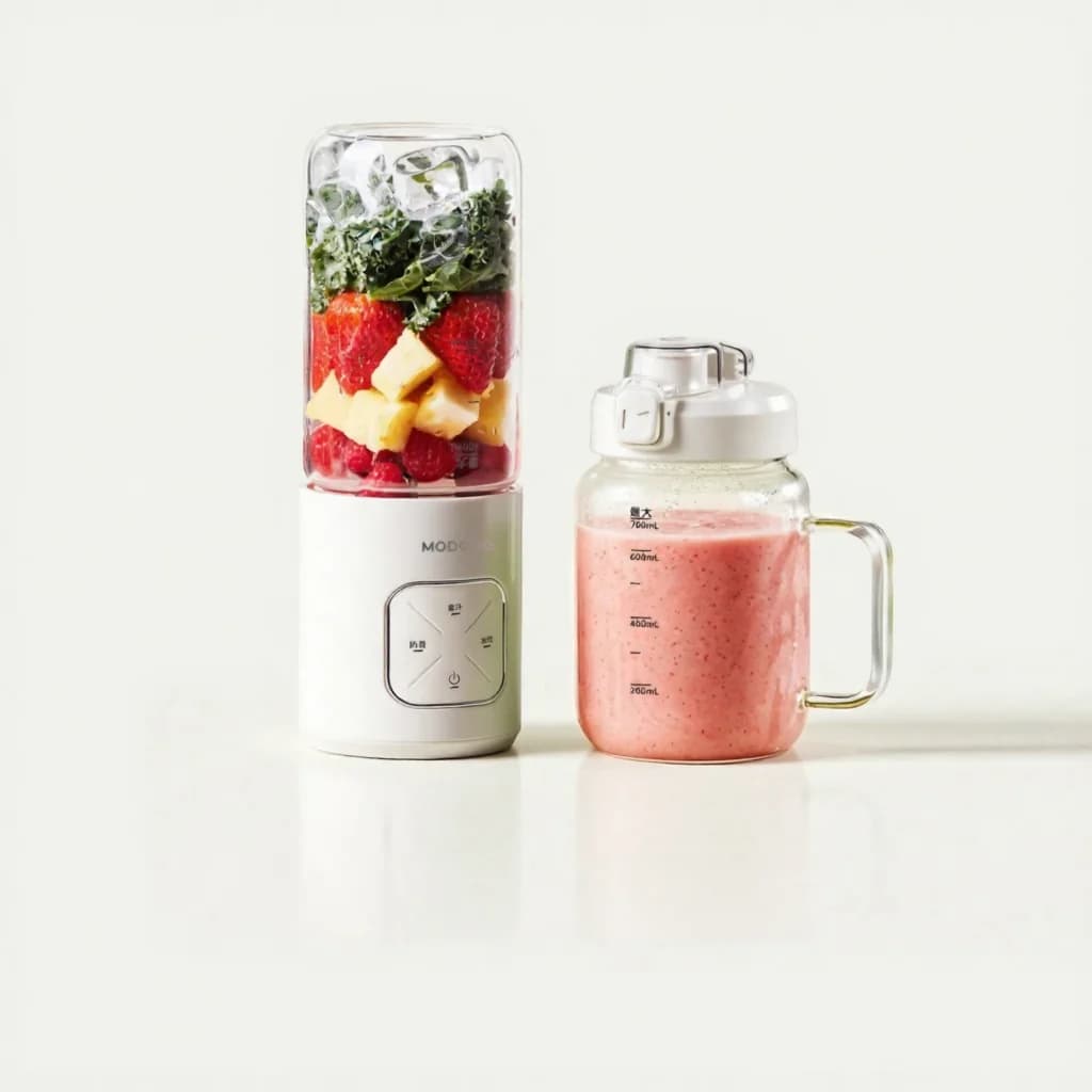 Kabelloser tragbarer Mixerbecher mit Eiszerkleinerung und zwei Bechern