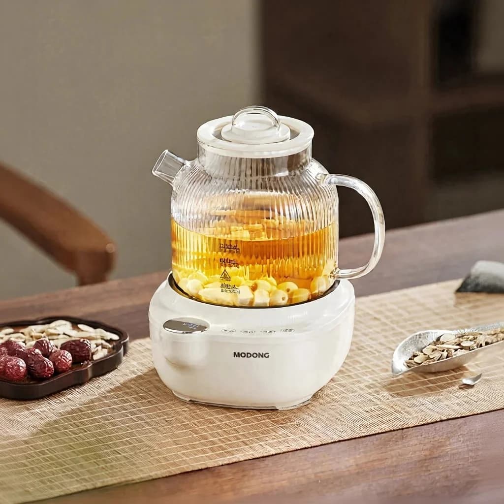 Glas-Elektro-Teekessel mit Temperaturregelung, 1L