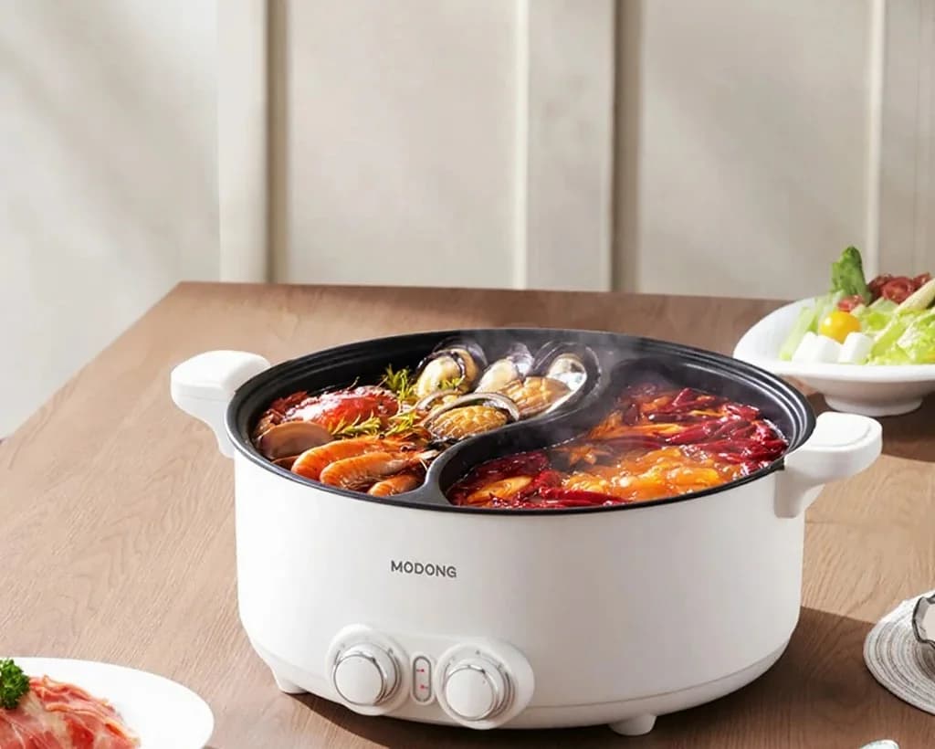 8L elektrischer Dual-Zone-Hot-Pot mit einstellbarer Temperatur