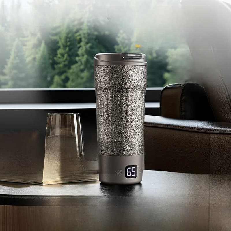 Tragbarer Titanium-Elektro-Heizbecher 400 ml mit Temperaturanzeige