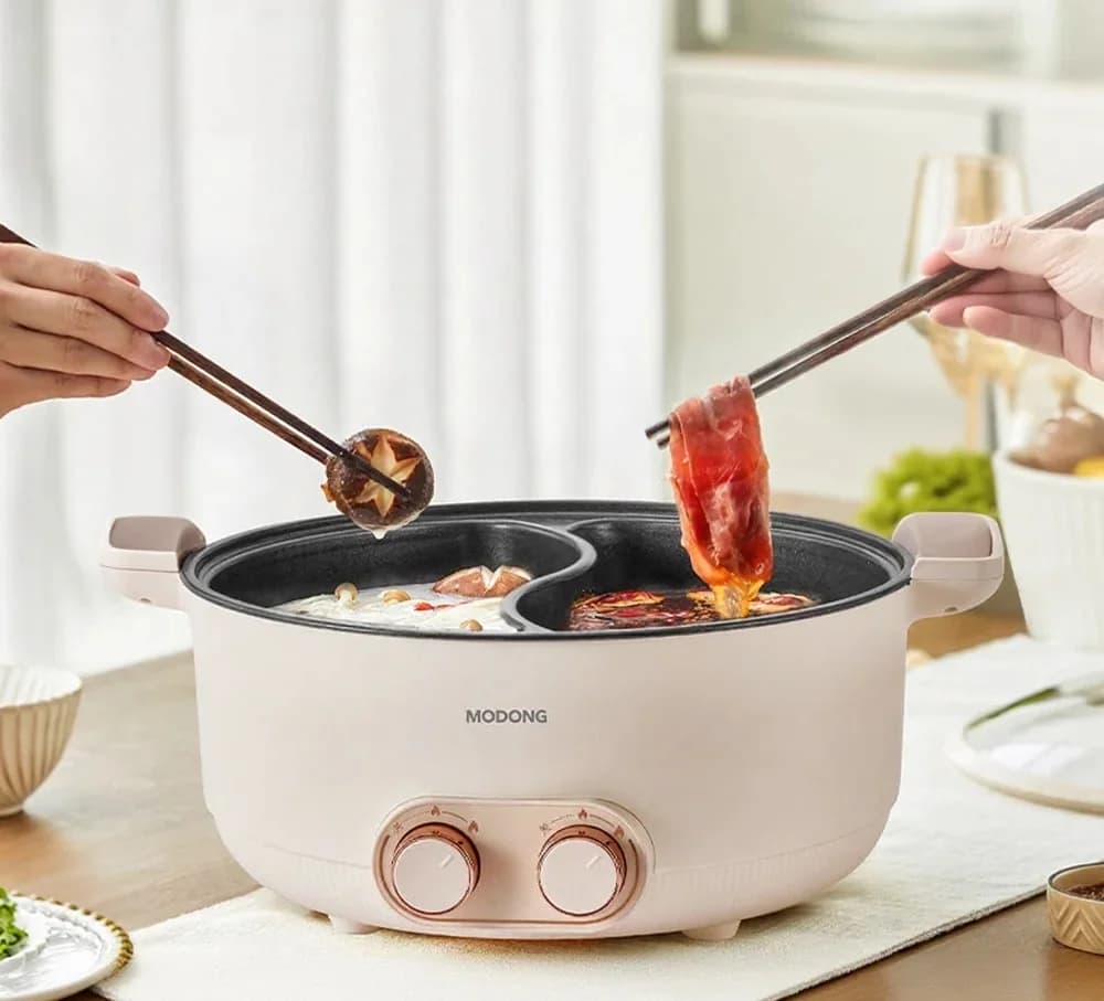 8L elektrischer Hot Pot beidseitig für Zuhause und Wohnheim