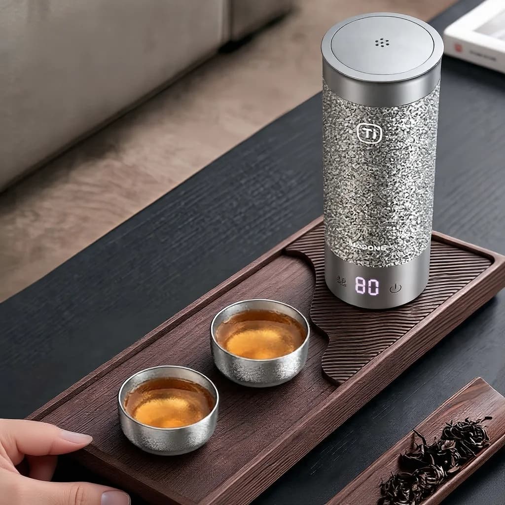 Reines Titan Gongfu-Teetassenset 55ml handgefertigt, schlicht