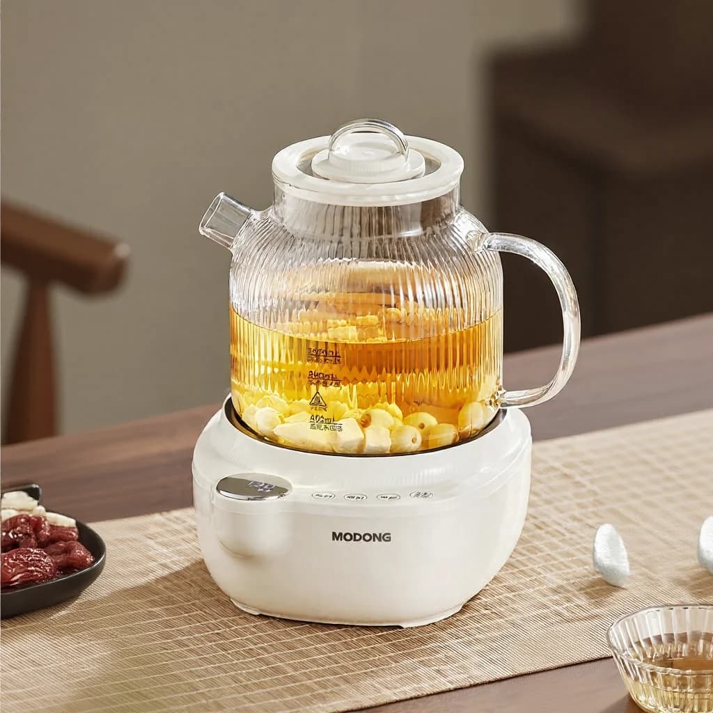 Elektrischer Glasteekessel mit Temperaturregelung, 1L