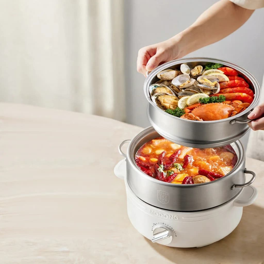 Geteilter Elektrischer Hot Pot, Edelstahl, 2L, 3 Heizstufen