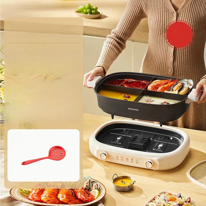 Geteilter Elektro-Hotpot 7L mit Trennwand und Doppel-Temperaturregelung