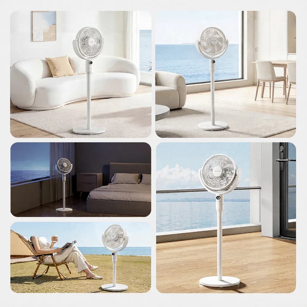 Tisch-Luftzirkulationsventilator mit Sprachsteuerung und Oszillation