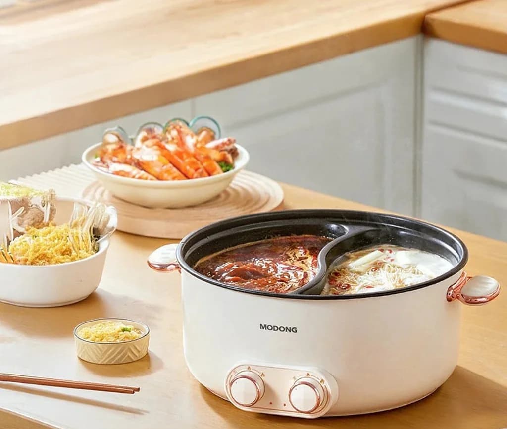 Dual-Control elektrischer Hot Pot 6L großes Fassungsvermögen antihaftbeschichtet