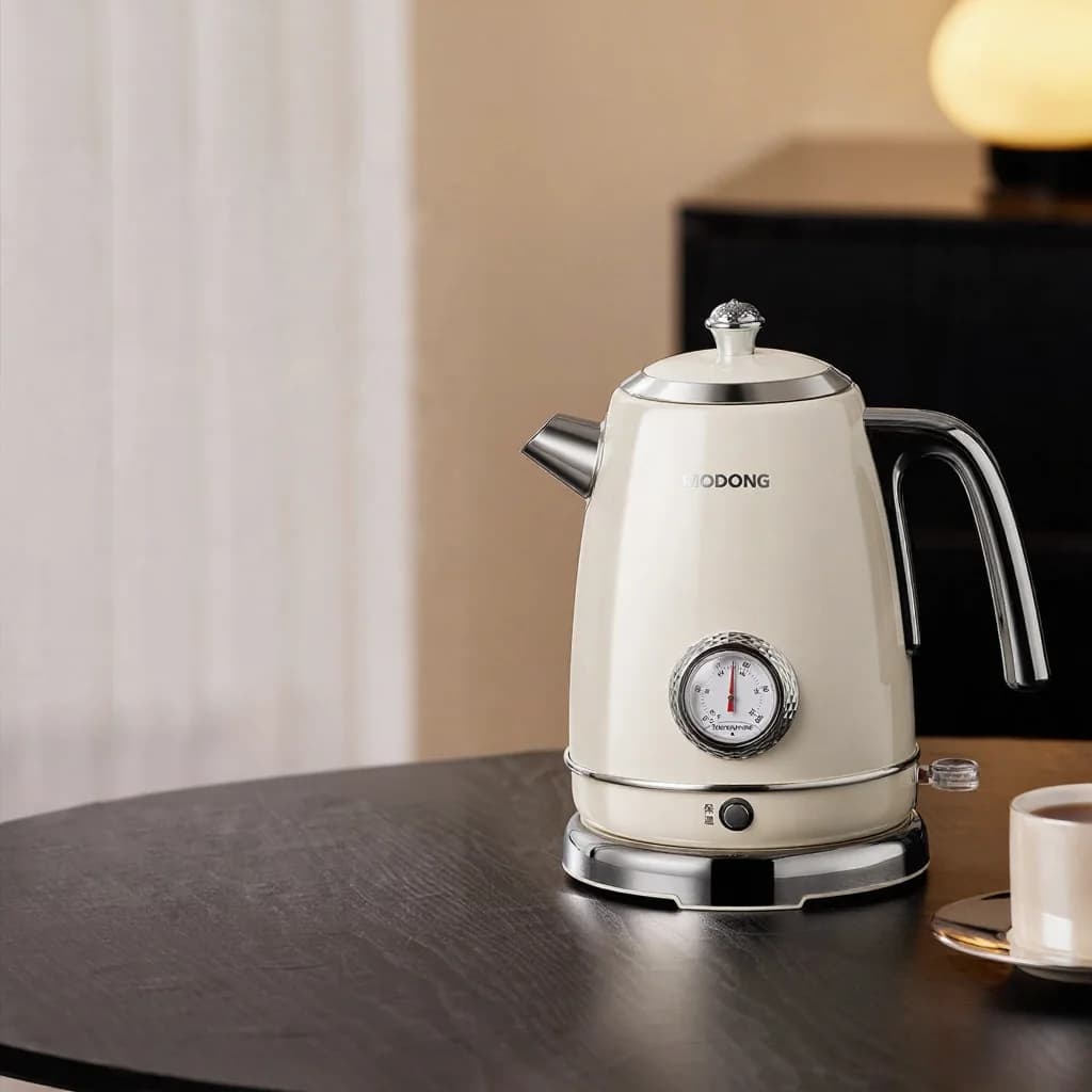 Edelstahl-Wasserkocher mit Temperaturanzeige 1.8L