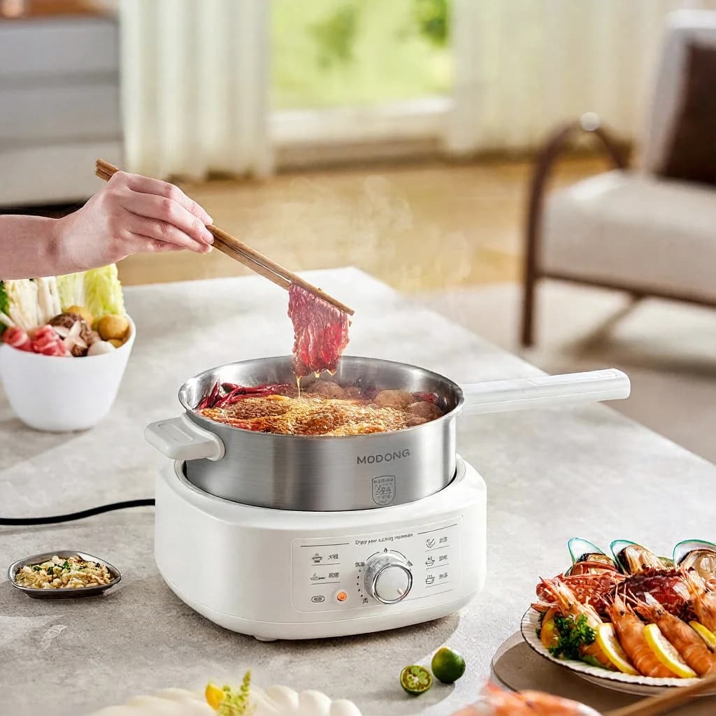 Edelstahl-Elektro-Hotpot mit Dämpfeinsatz, 3L, 220V