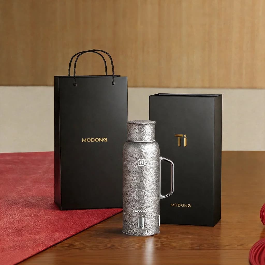 Titan-Isolierbecher mit Heizung und Griff, 680ml, Geschenkbox