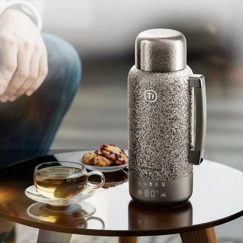 Titanium-Elektro-Heizwasserbecher 1L für Auto und Zuhause