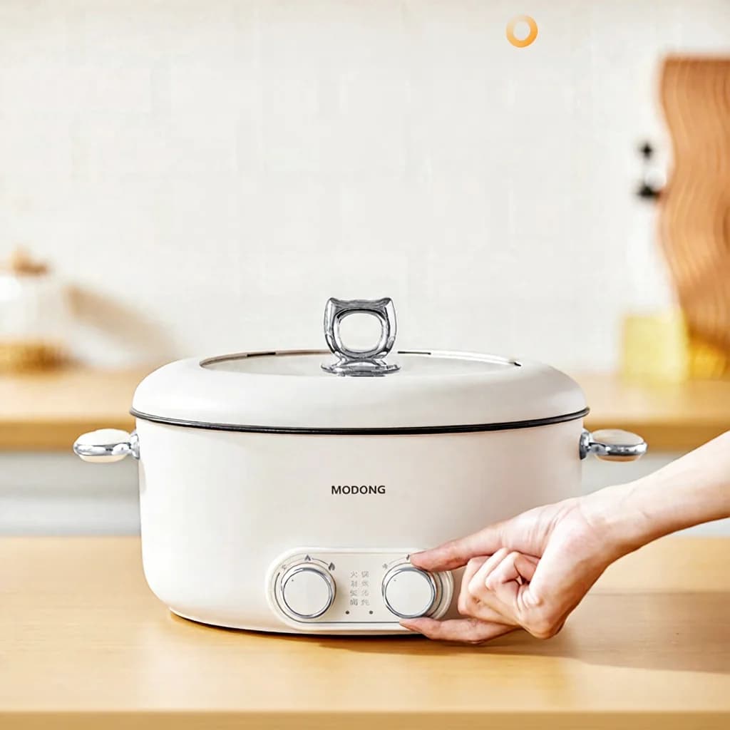 Elektrischer Doppelkoch-Hotpot mit 6L großem Fassungsvermögen, antihaftbeschichtet