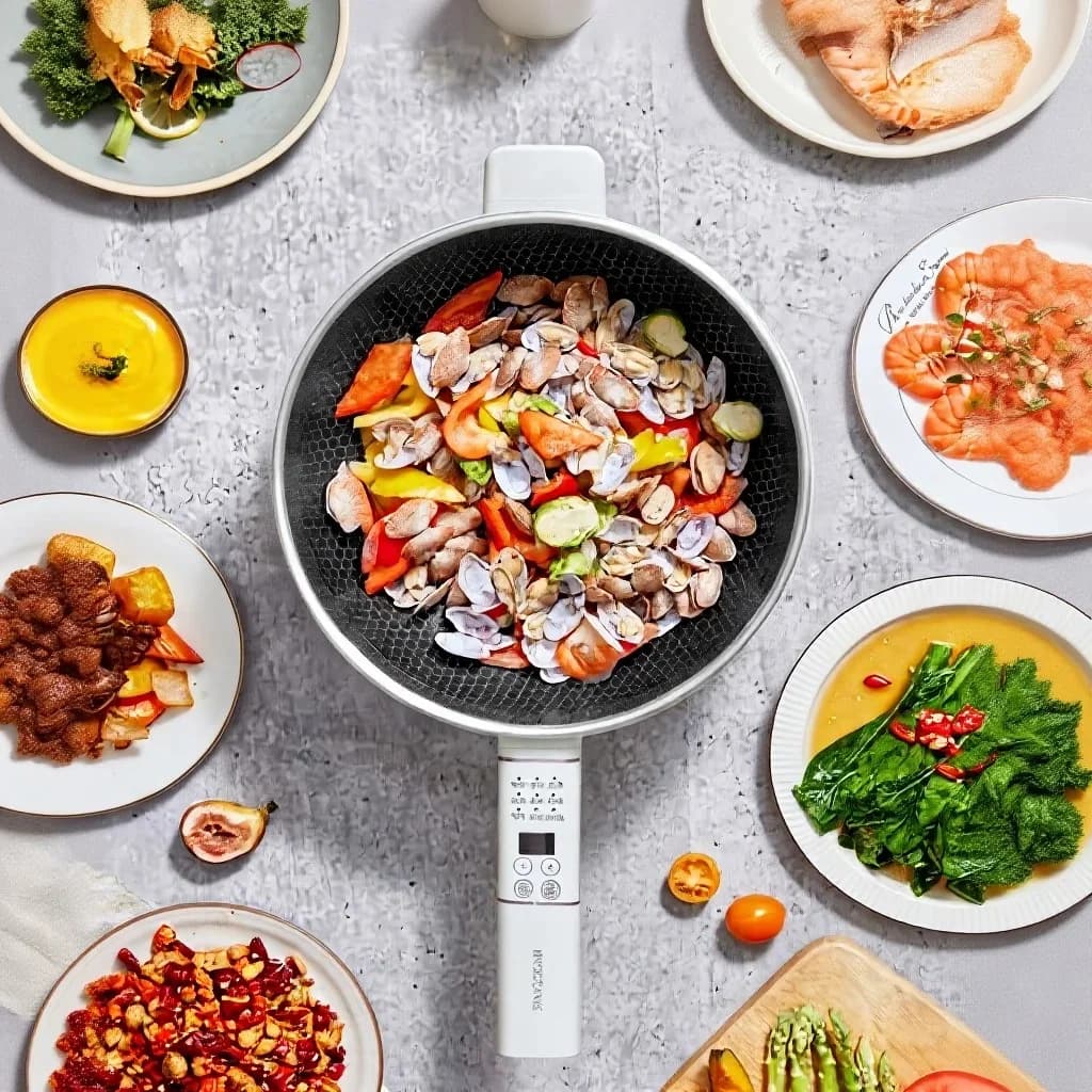 Elektrischer Multifunktions-Hotpot mit Dämpfkorb 5L 220V