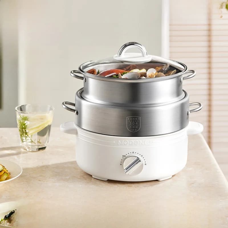 Geteilte elektrische Hotpot aus Edelstahl 2L mit 3 Heizstufen