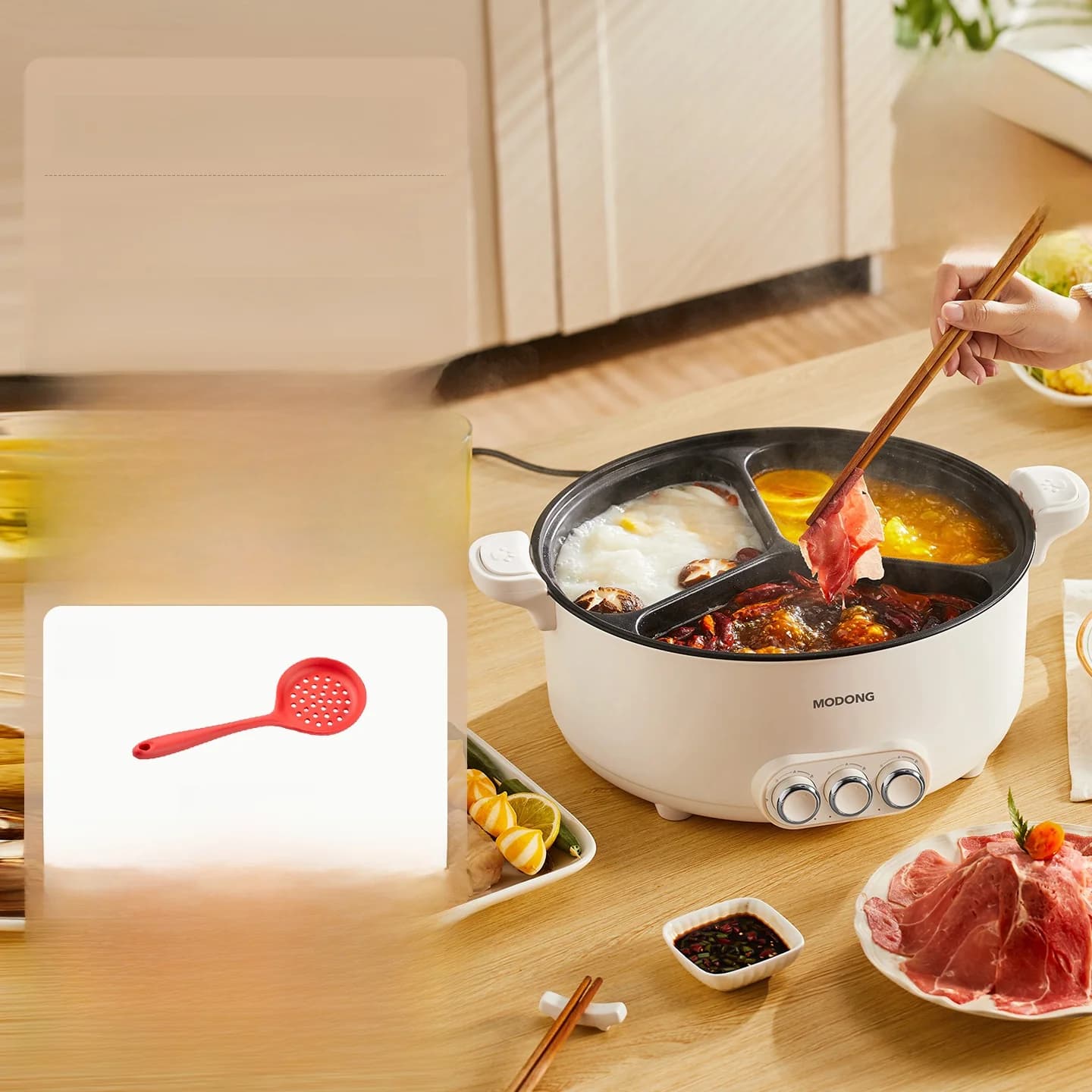 Elektrischer Hot Pot mit Trennfach 6L-8L, 220V, 5-6 Personen