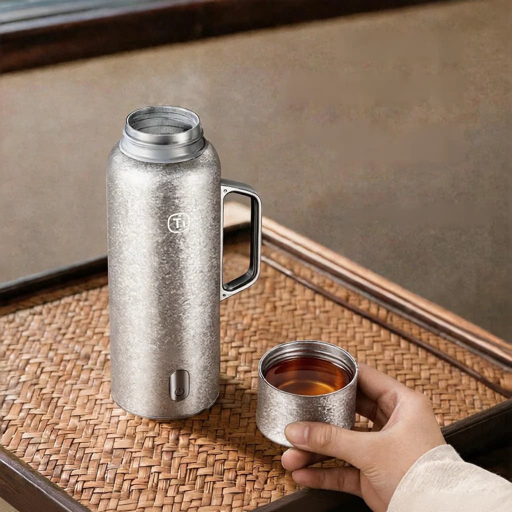 Titan-Isolierbecher mit Heizung und Griff, 680ml, Geschenkbox