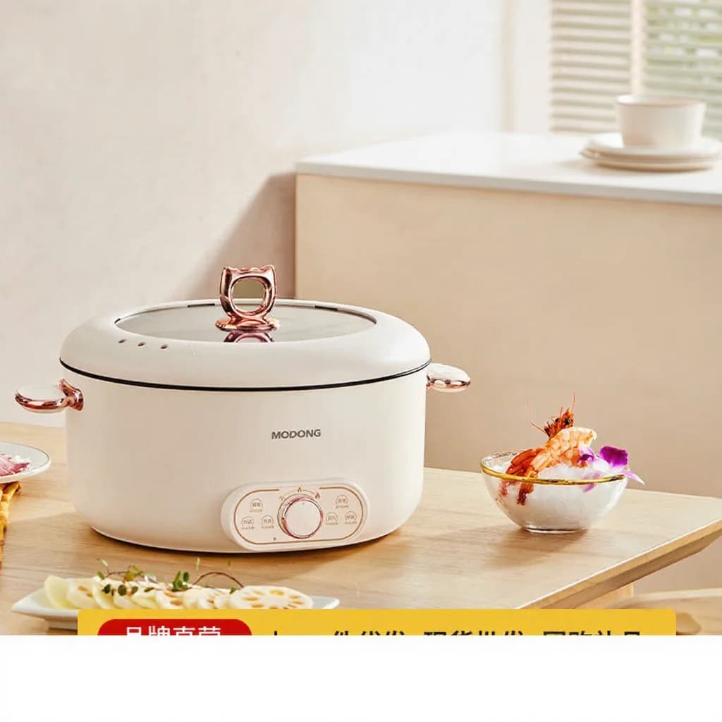 6L Elektrischer Hot Pot mit Dämpfeinsatz, antihaftbeschichtet
