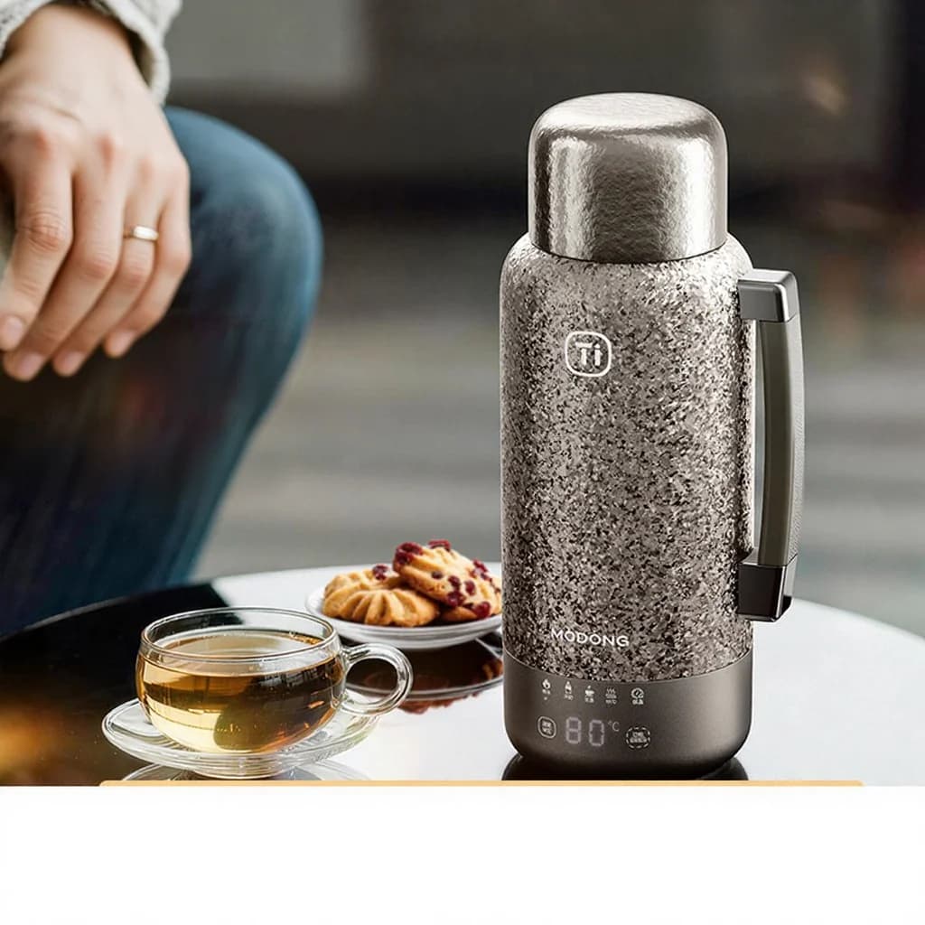 Pure Titanium Elektro-Heizbecher mit Isolierung 1200ml
