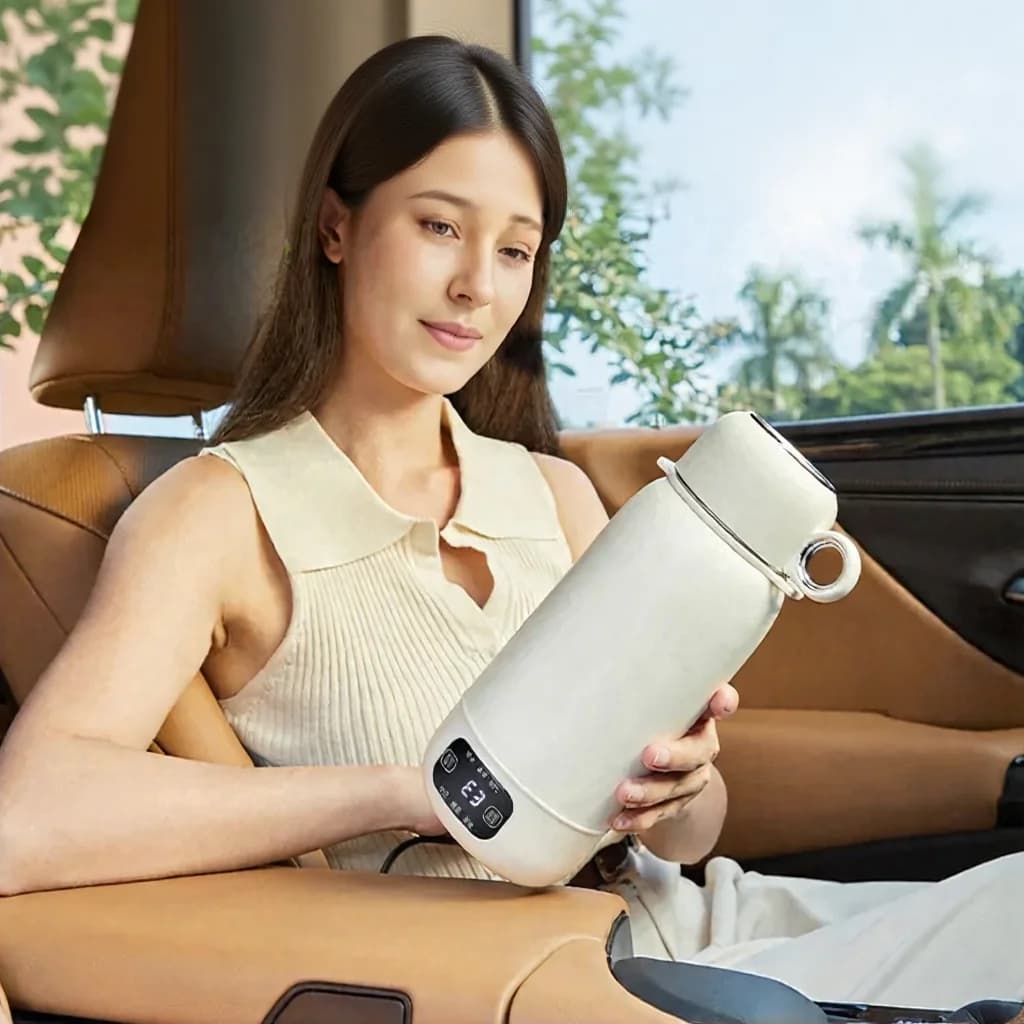 Tragbarer Elektrischer Reisekocher, Heizbecher 1L, 316 Edelstahl