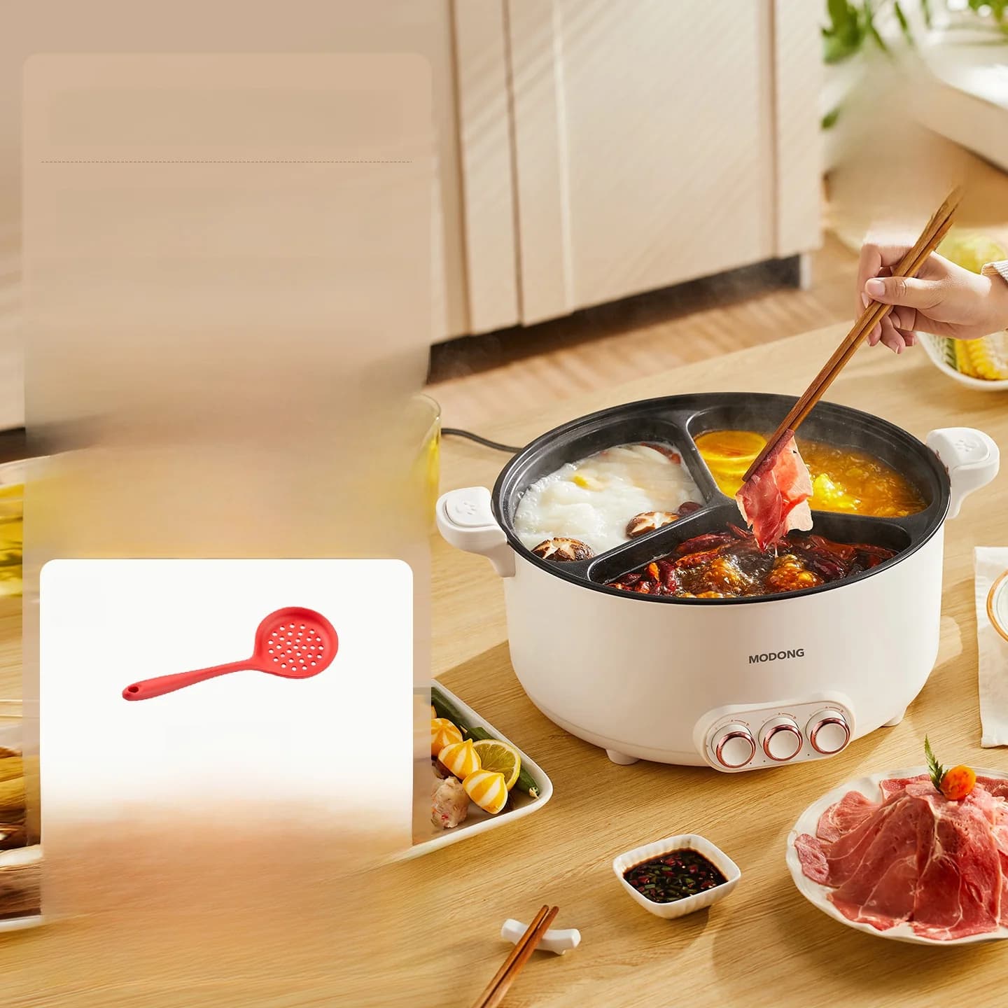 Elektrischer Hot Pot mit Trennfach 6L-8L, 220V, 5-6 Personen