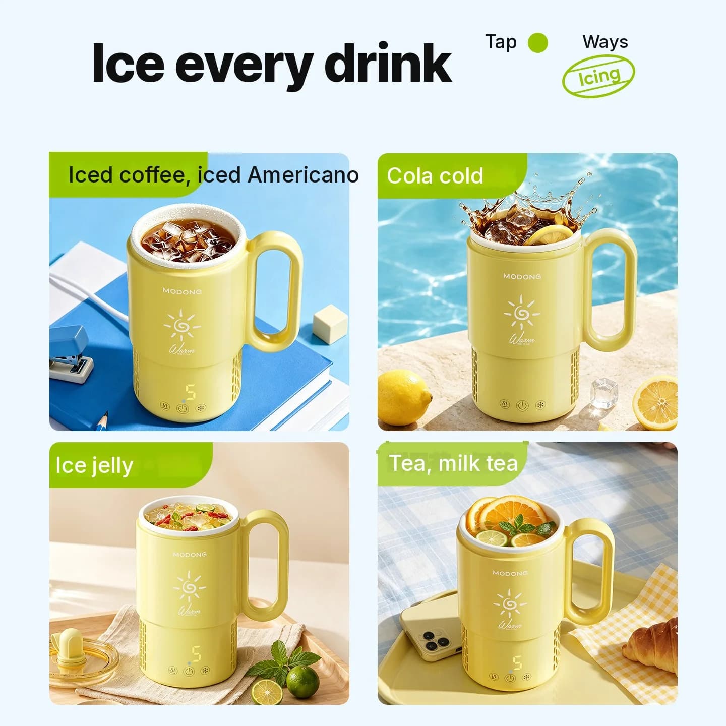 Mini-Kühl- und Heizbecher 450mL 36W Touch-Bedienung