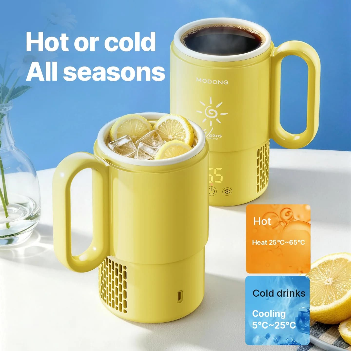 Mini-Kühl- und Heizbecher 450mL 36W Touch-Bedienung