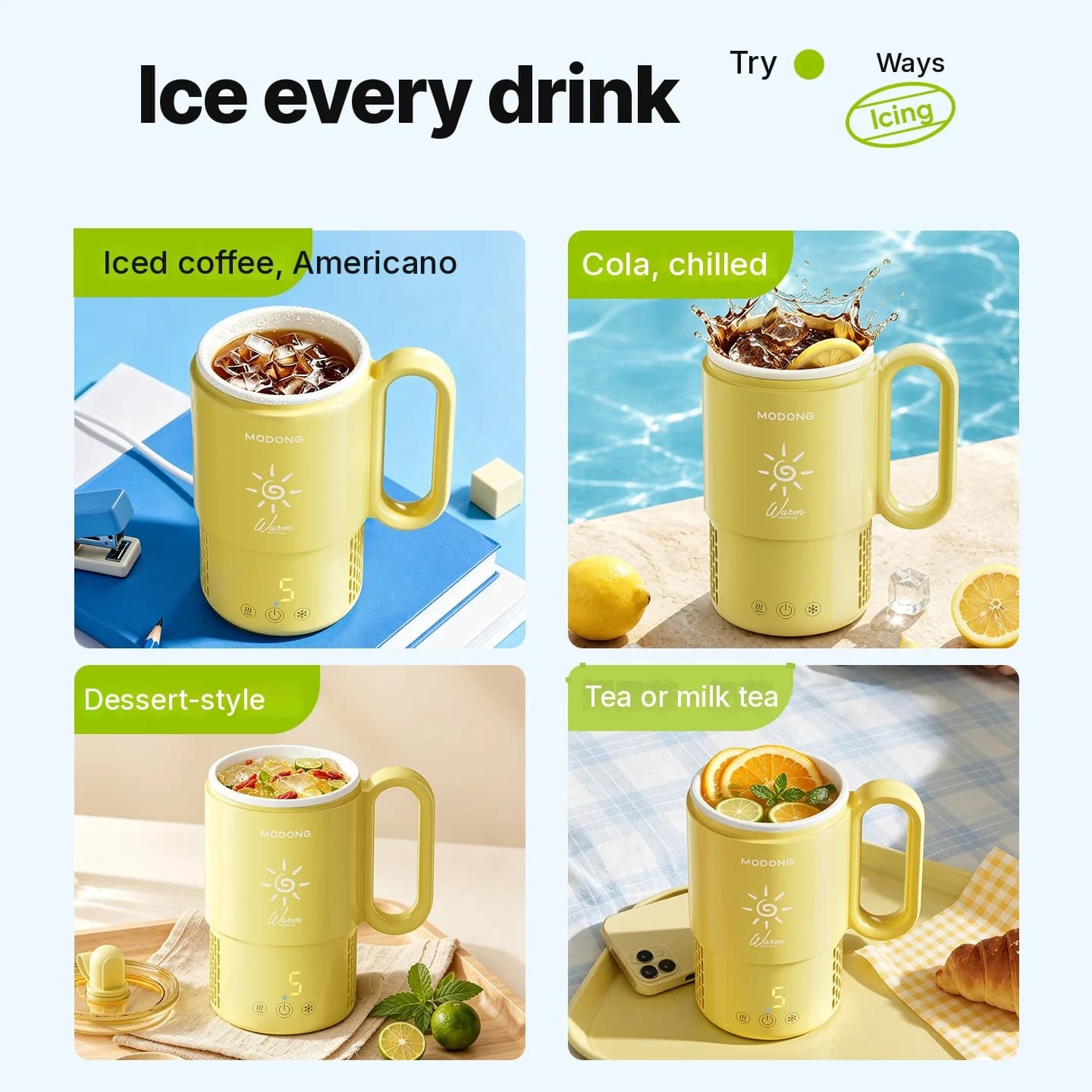 Mini Kühl- und Heizbecher 450mL 36W Touch-Steuerung