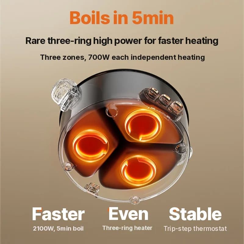 Elektrischer Hot Pot mit Trennfach 6L-8L, 220V, 5-6 Personen