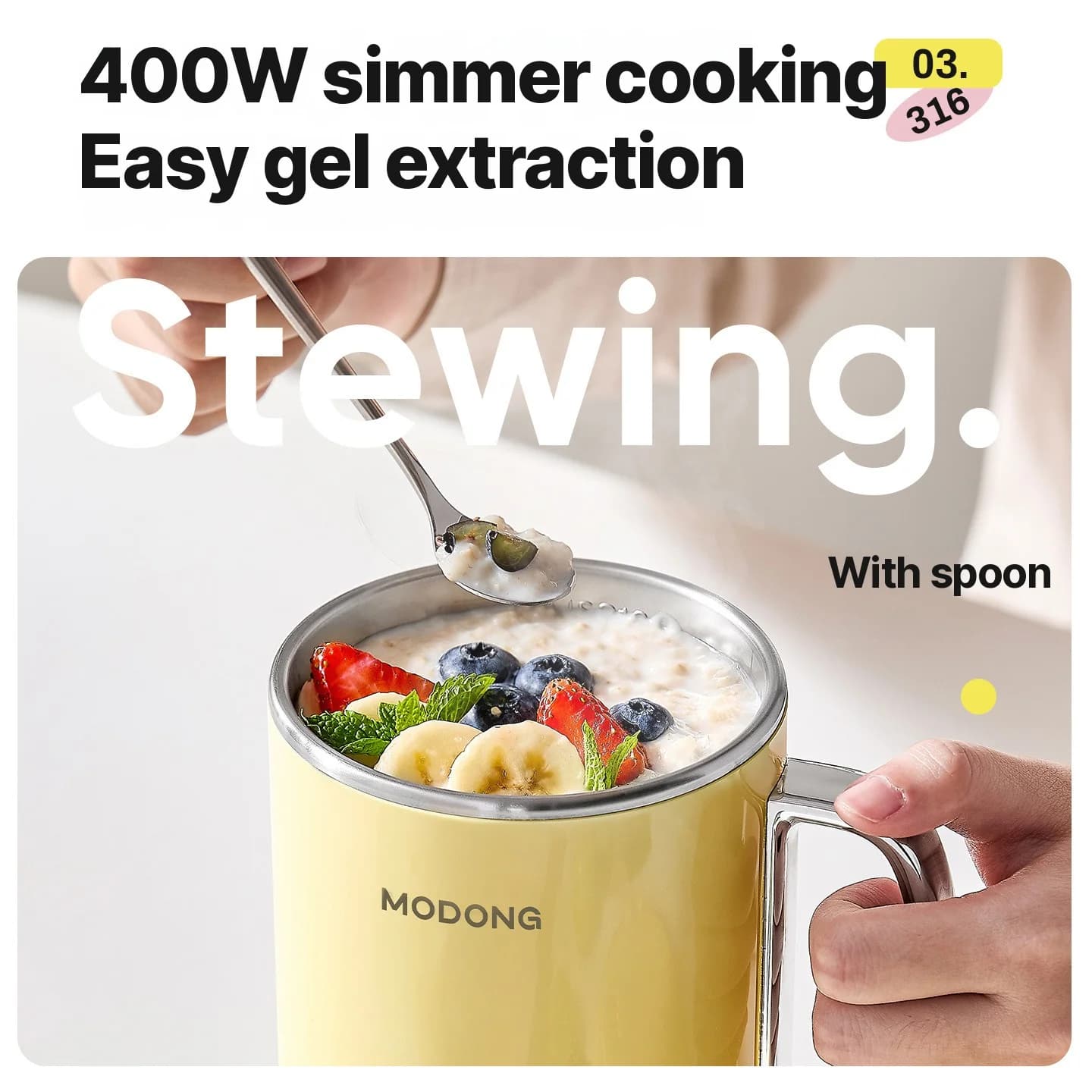 Mini elektrischer Brei-Kocher Becher 1L unter 220V Touch-Steuerung