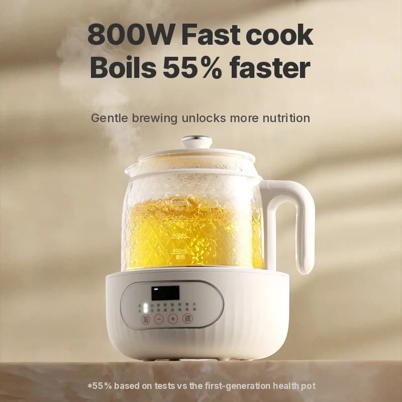 Glas-Elektro-Health-Pot mit doppelter Verbrühschutzschicht