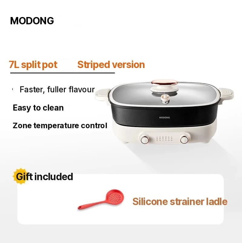 Elektrischer Hot Pot 7L mit Trennwand oder Vier-Fächer-Design, 220V, geteiltem Topf