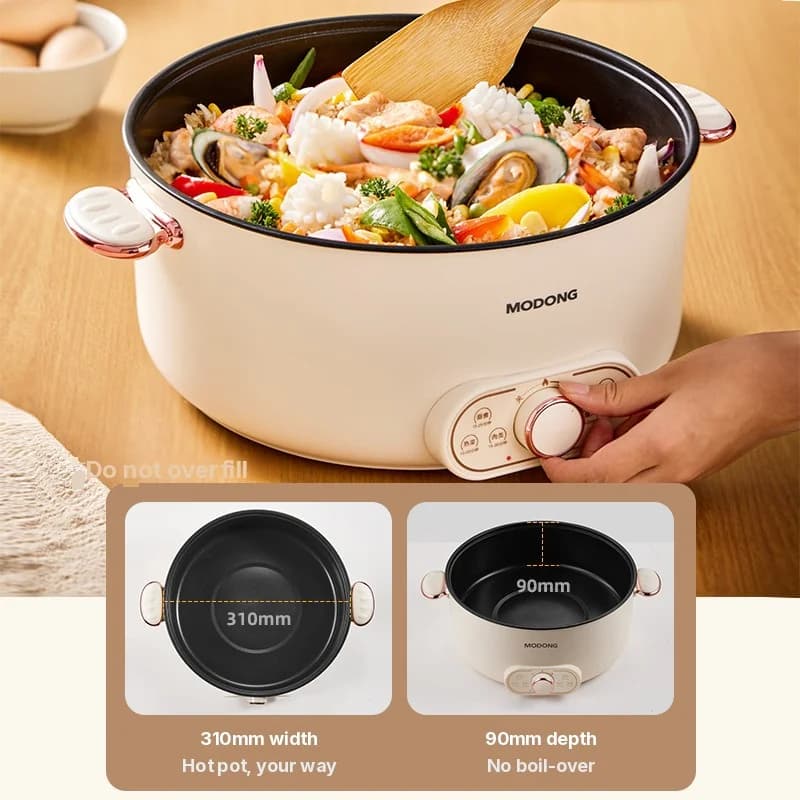 6 L Elektrischer Hot Pot mit Dampfkorb, Antihaftbeschichtet