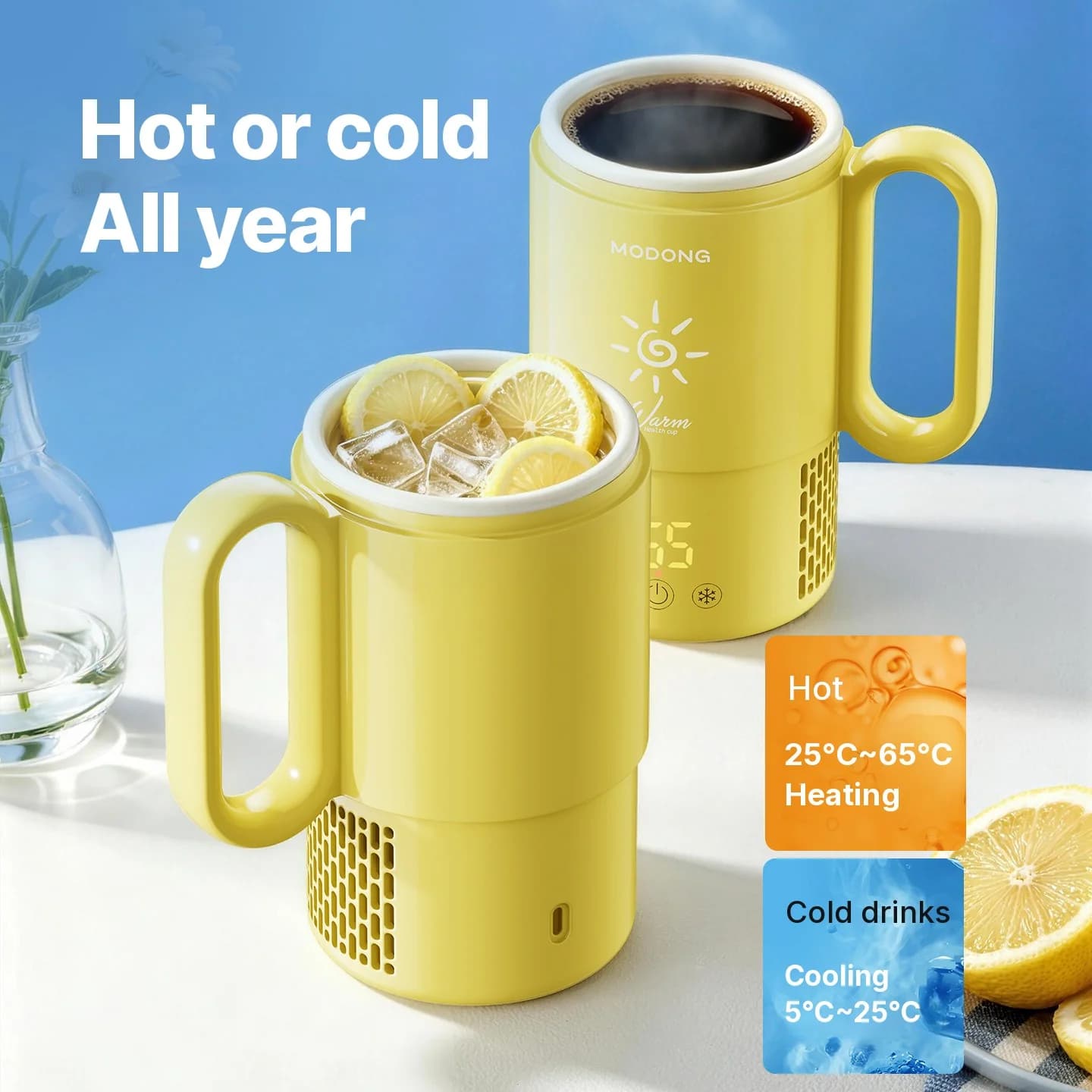 Mini Kühl- und Heizbecher 450mL 36W Touch-Steuerung