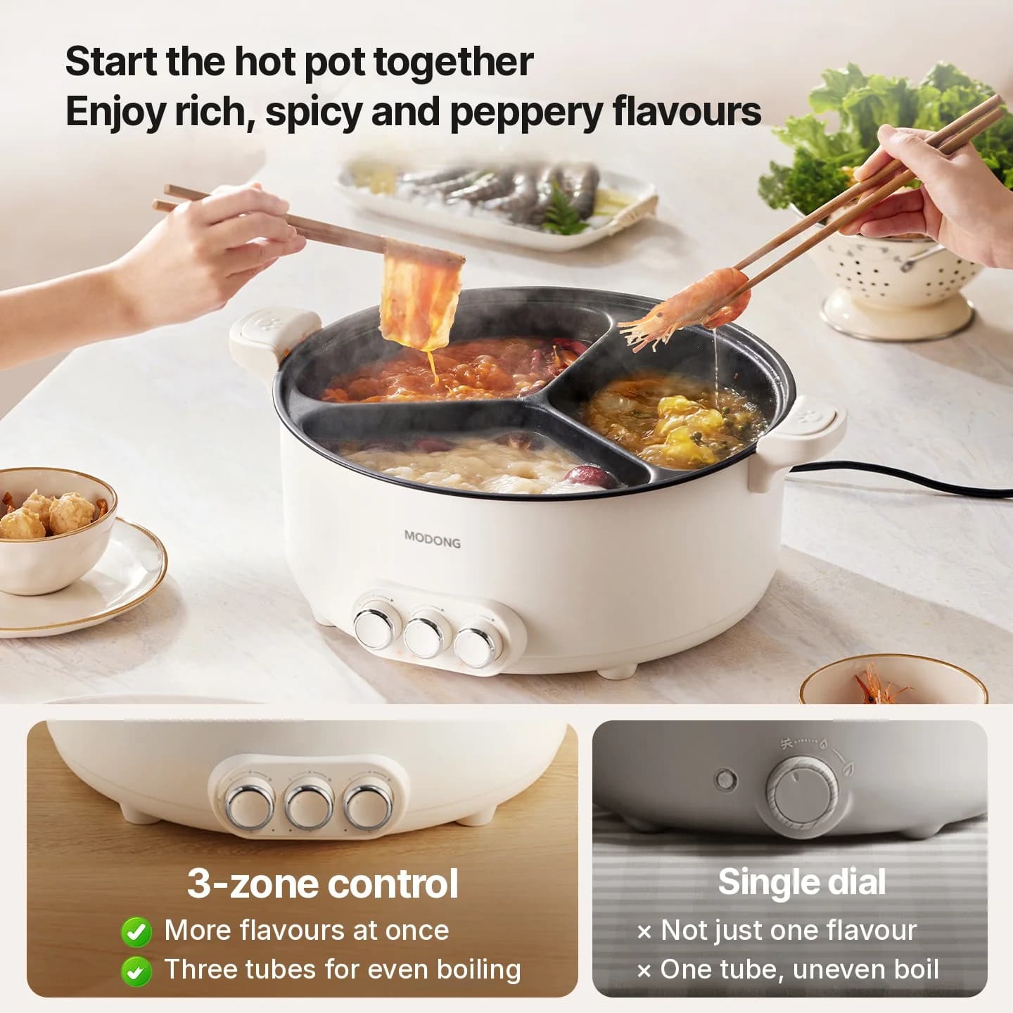 Elektrischer Hot Pot mit Trennwand, 5.6L/8L, 220V