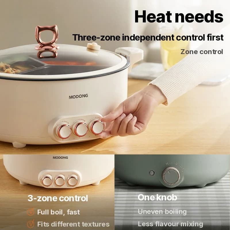 Elektrischer Hot Pot mit Trennfach 6L-8L, 220V, 5-6 Personen