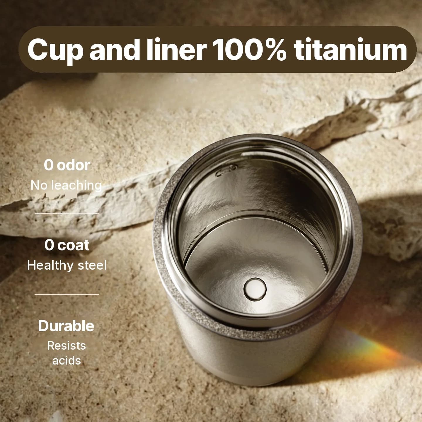 Tragbarer elektrischer Heizbecher aus Titan 350ml Geschenkbox