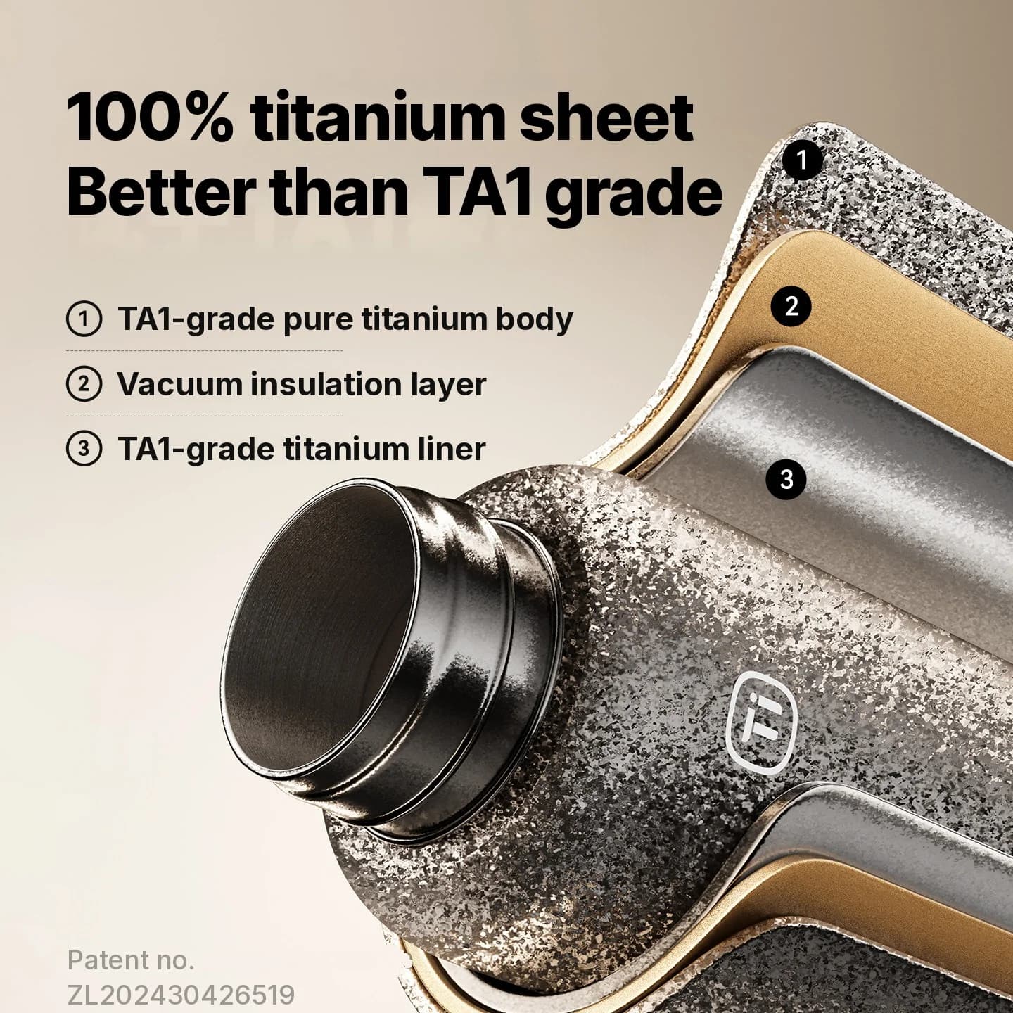 Titanium-Elektro-Heizwasserbecher 1L für Auto und Zuhause
