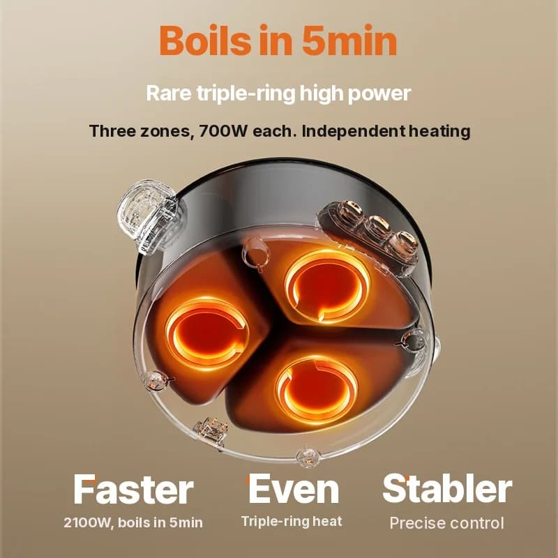 Elektrischer Hot Pot mit Trennwand, 6L-8L, 220V, für 5-6 Personen
