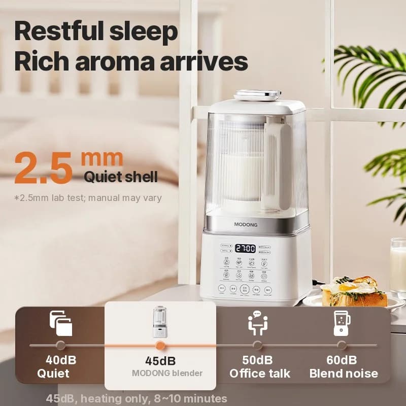 Heizender Mixer mit zwei Bechern und automatischer Warmhaltefunktion