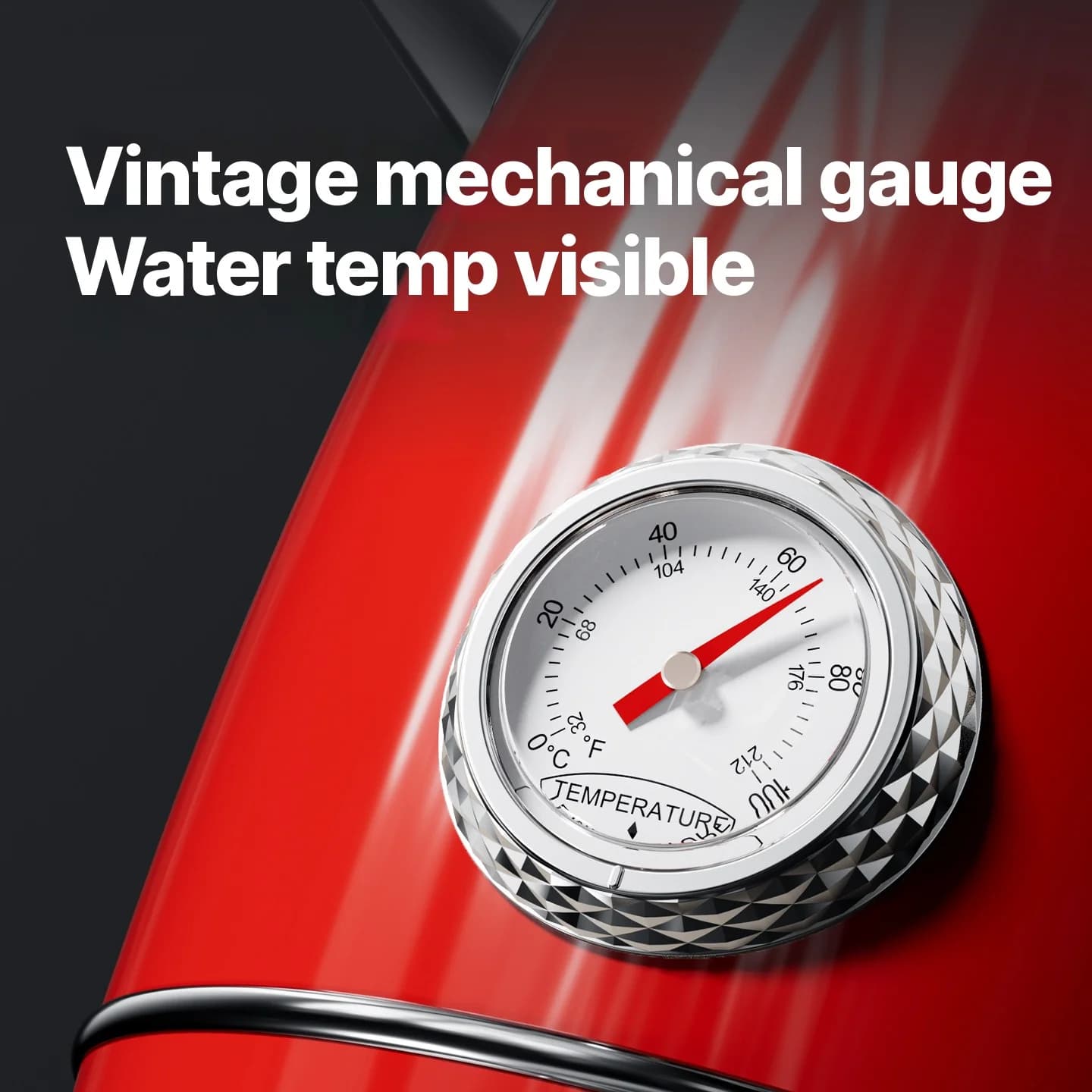 Edelstahl-Wasserkocher mit Temperaturanzeige 1.8L