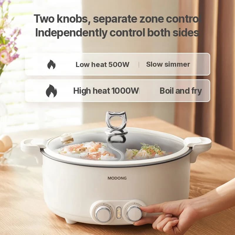 8L Elektrischer Dual-Zone Hot Pot mit einstellbarer Temperatur