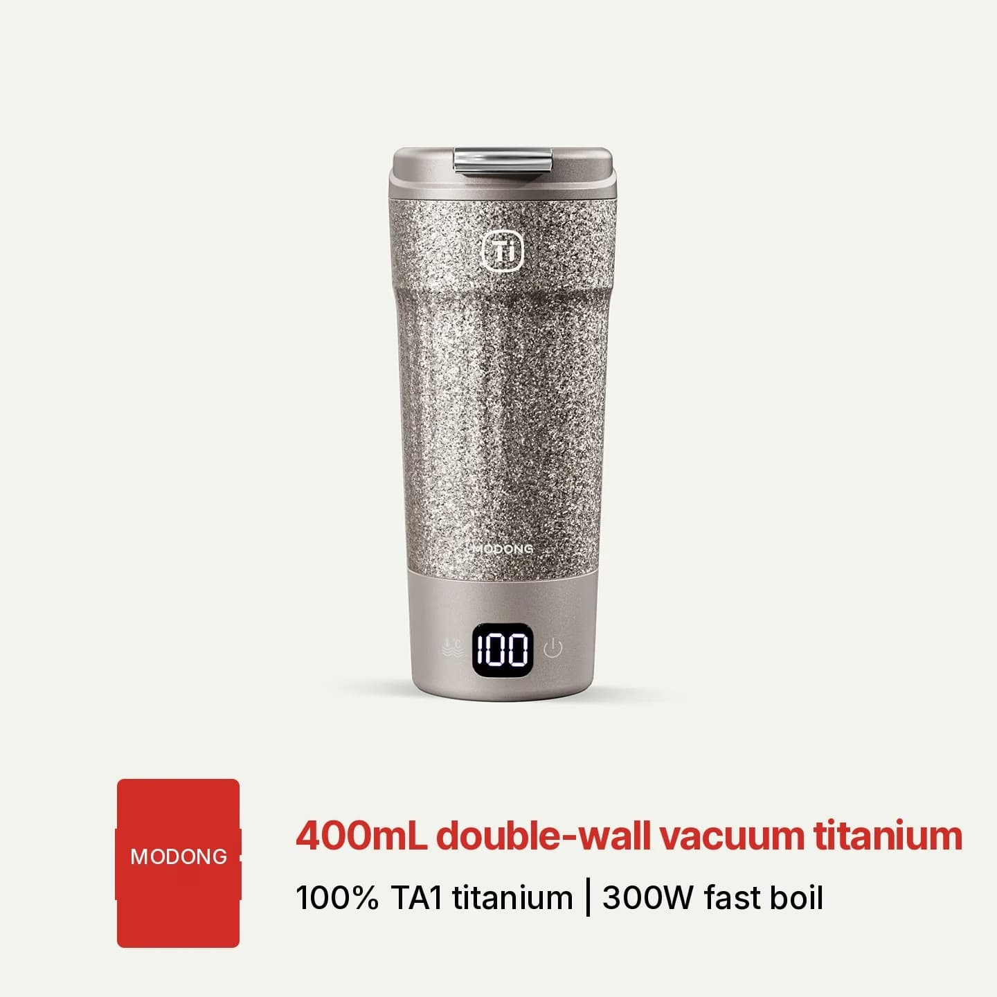 Tragbarer Titanium-Elektro-Heizbecher 400 ml mit Temperaturanzeige